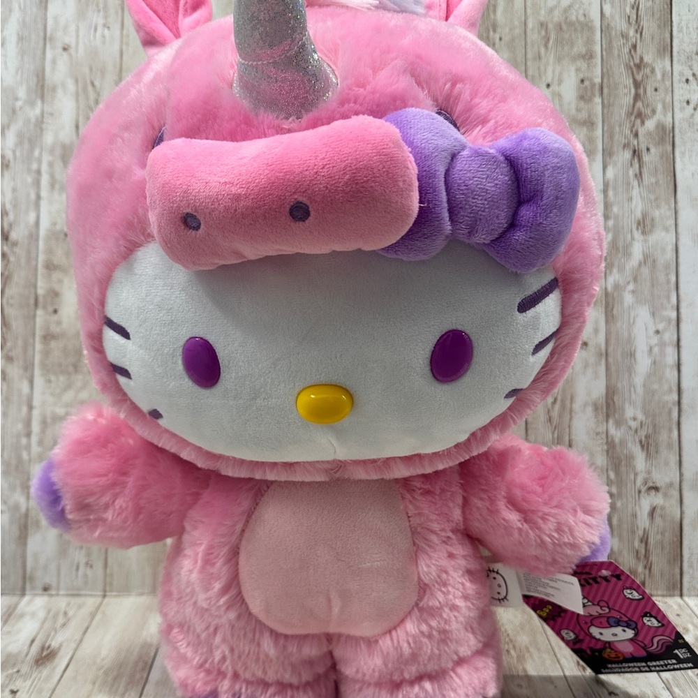 Hello Kitty Pink Unicorn Greeter Plush Toy NWT pink hk